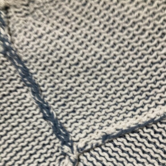 Womens S/M Pure Handknit Blue Asymm Sweater Cardigan Fisherman Hand Made Thick - Picture 10 of 13